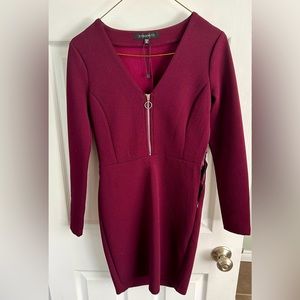 NWOT Dynamite Burgandy Long Sleeve Dress